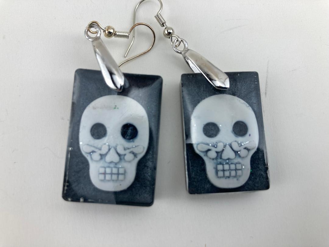 Gothic sugar skull earrings