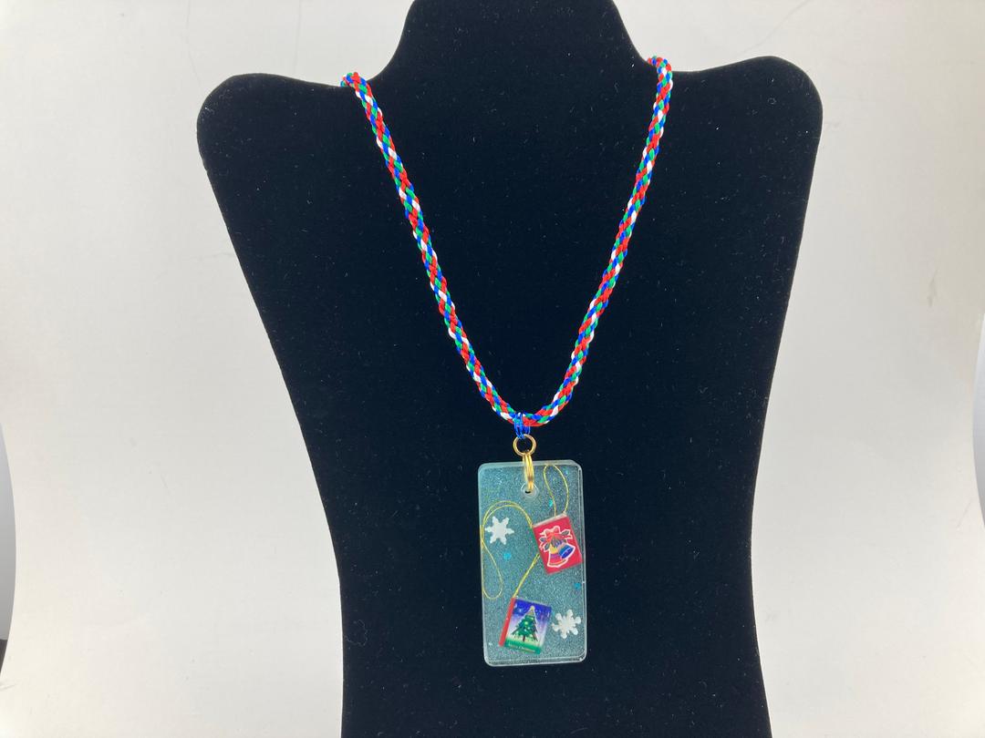 Christmas Necklace with Pendant of Christmas Books