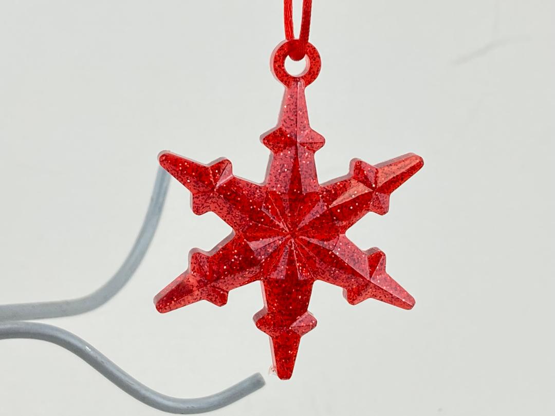 Red Snowflake Christmas Ornament