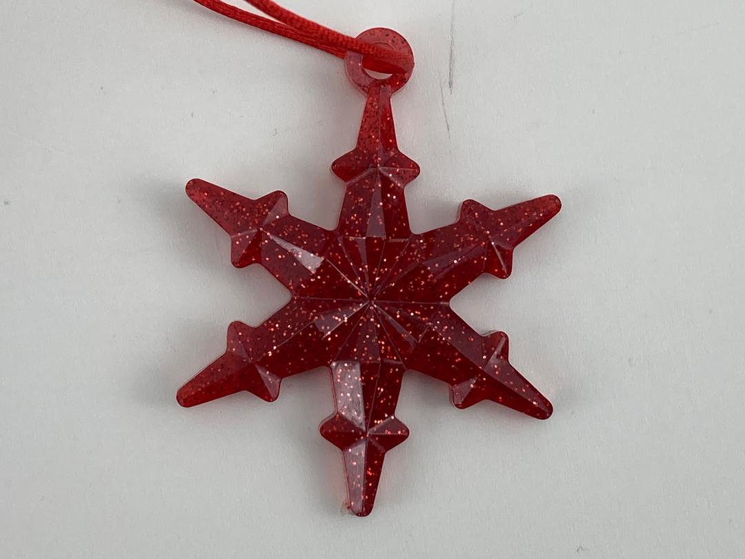 Red Snowflake Christmas Ornament