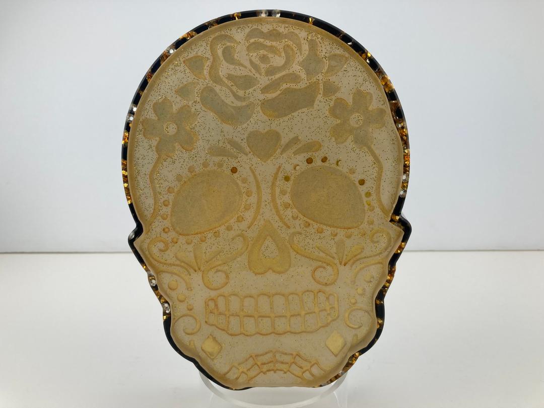   Gold and Black Sugar Skull Box