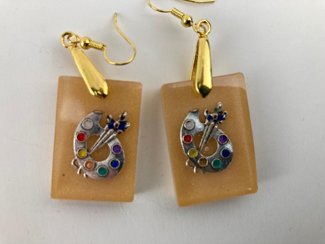 Artist Palette Charm Earrings