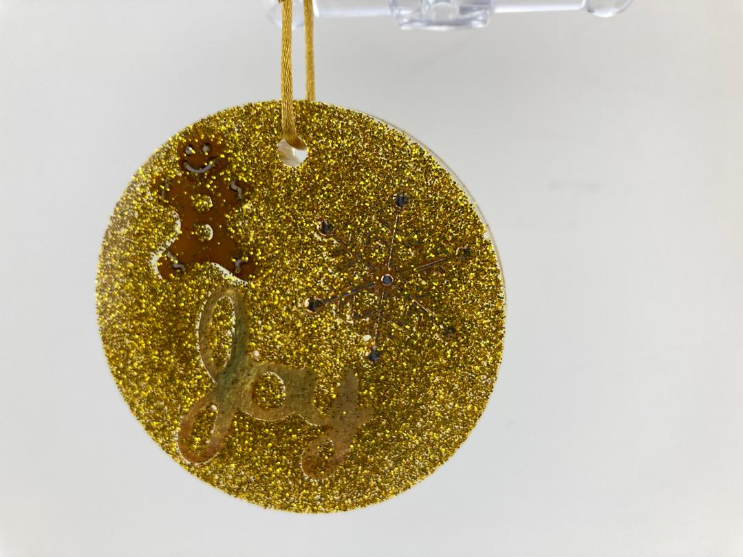 Golden Christmas round Ornament