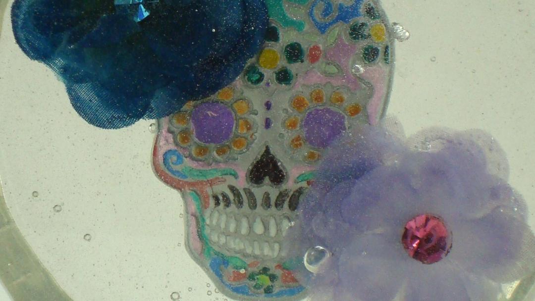 Large Purple Flower Sugar Skull 