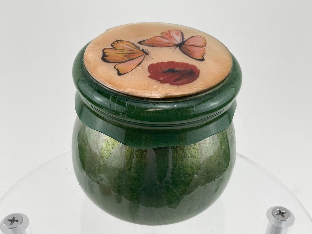 Green Magic Jar with Butterflys