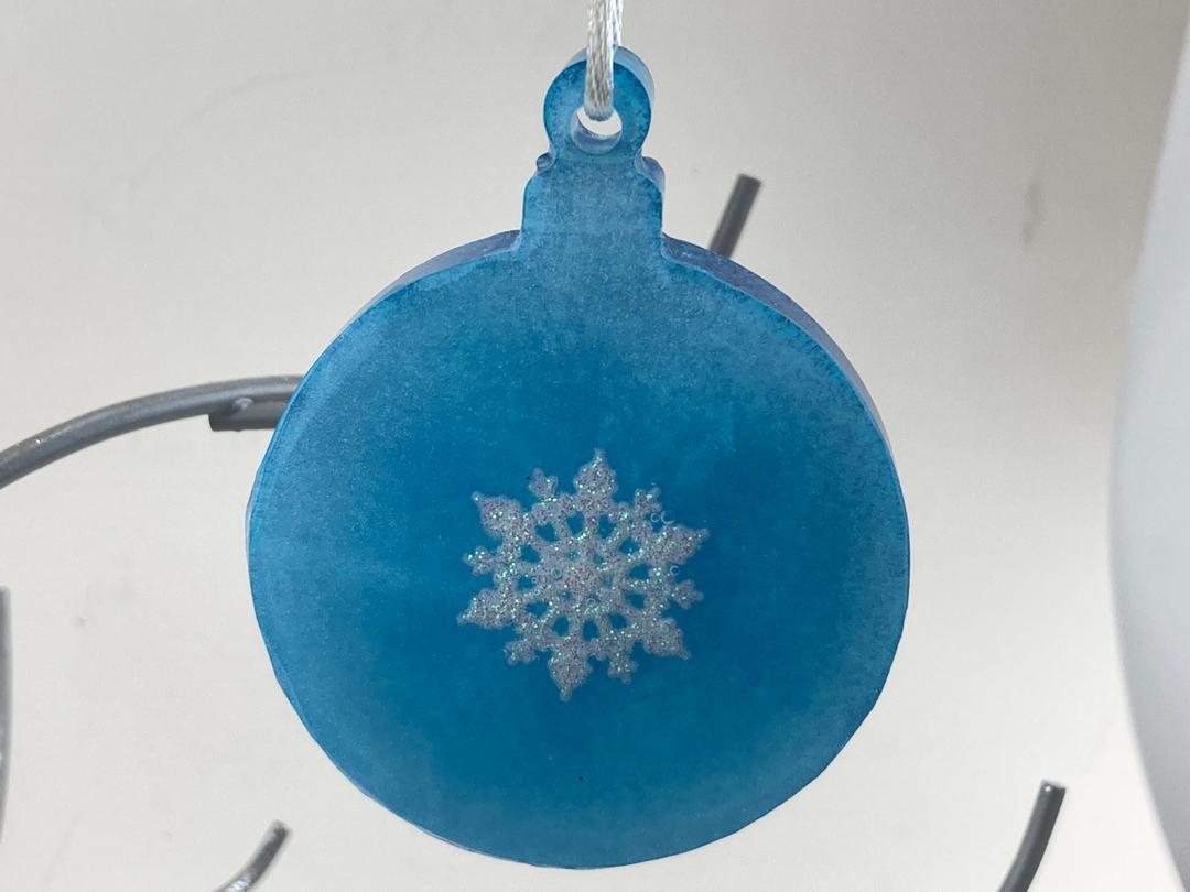 Round Blue Christmas Ornament