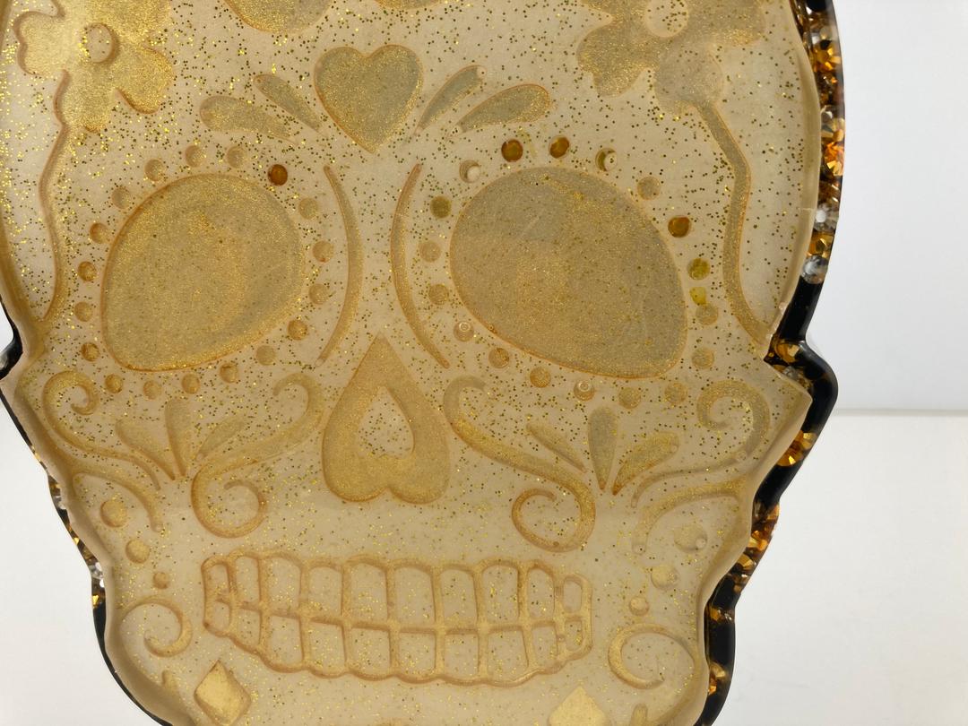   Gold and Black Sugar Skull Box