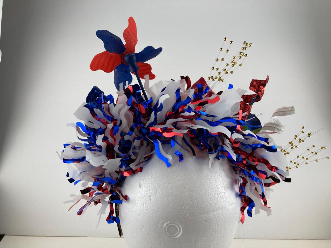 Red White and Blue Celebration Flower Crown #1