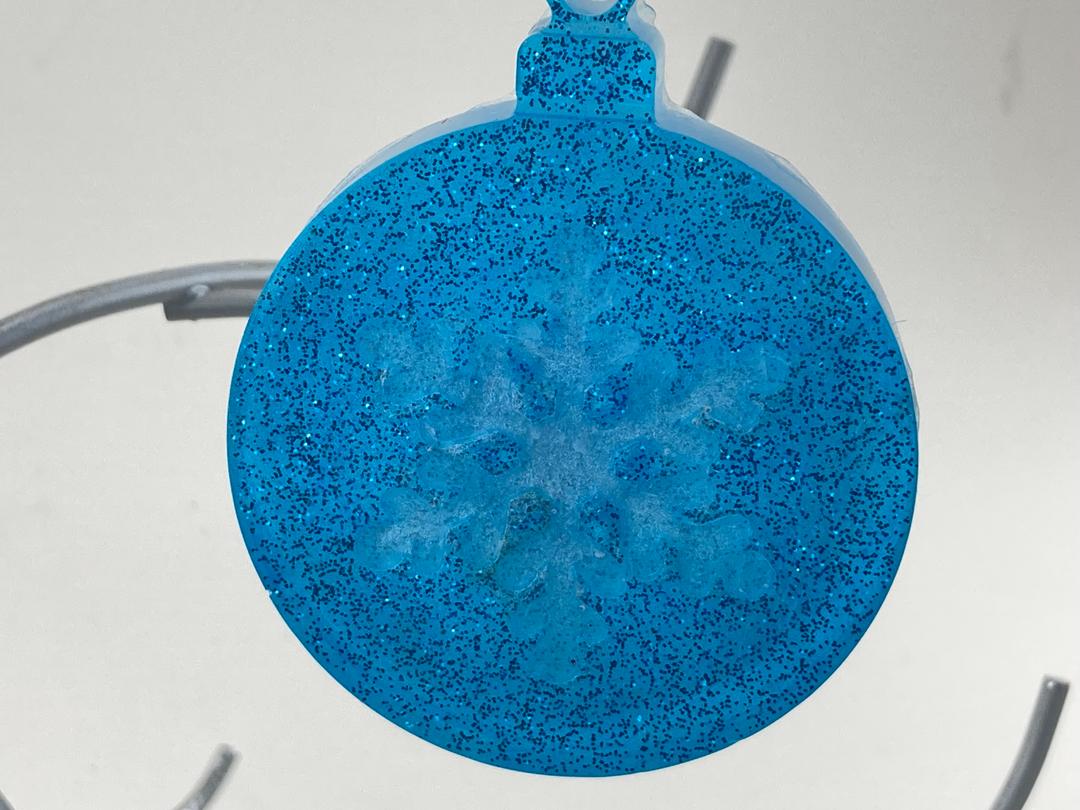 Round Blue Christmas Ornament