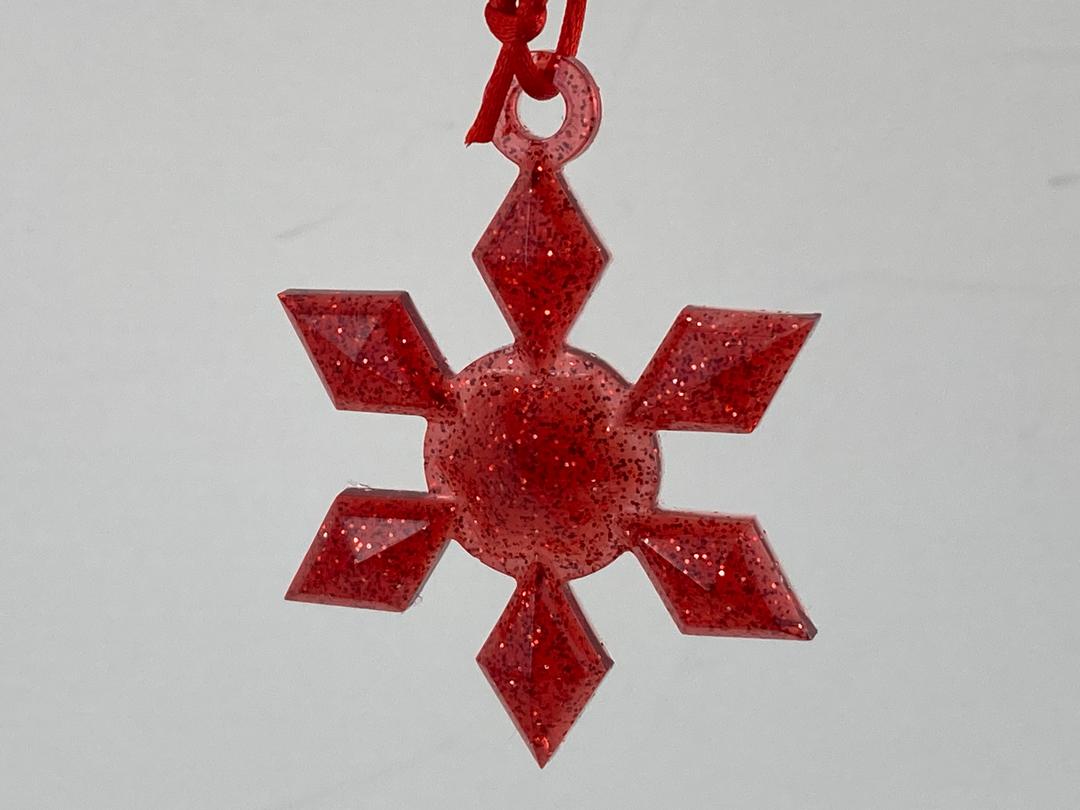 Red Snowflake Christmas Tree Ornament