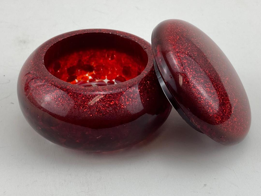 Small Red Shimmering Magic Jar