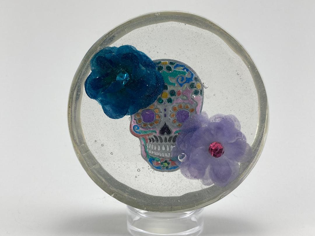 Large Purple Flower Sugar Skull 