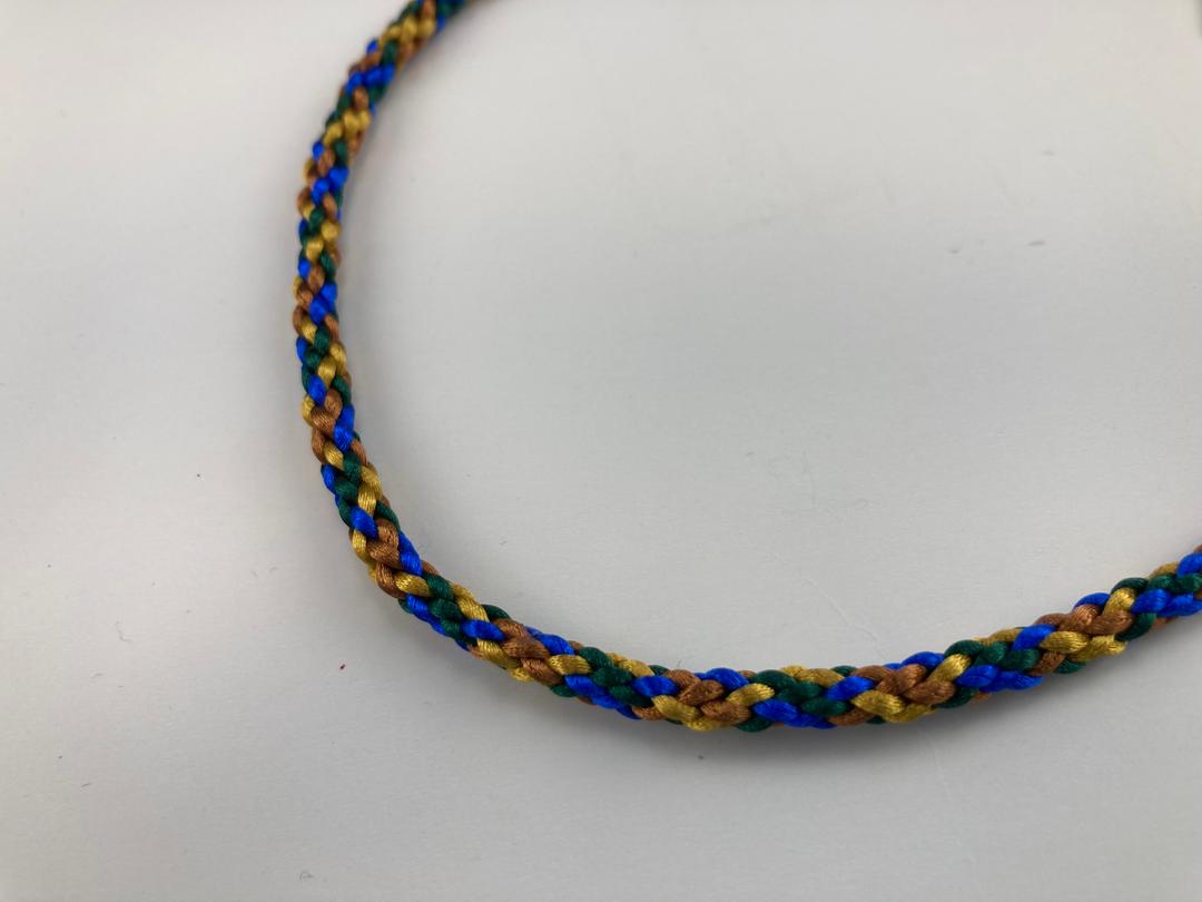 Blue and Gold Braided Cord Necklace