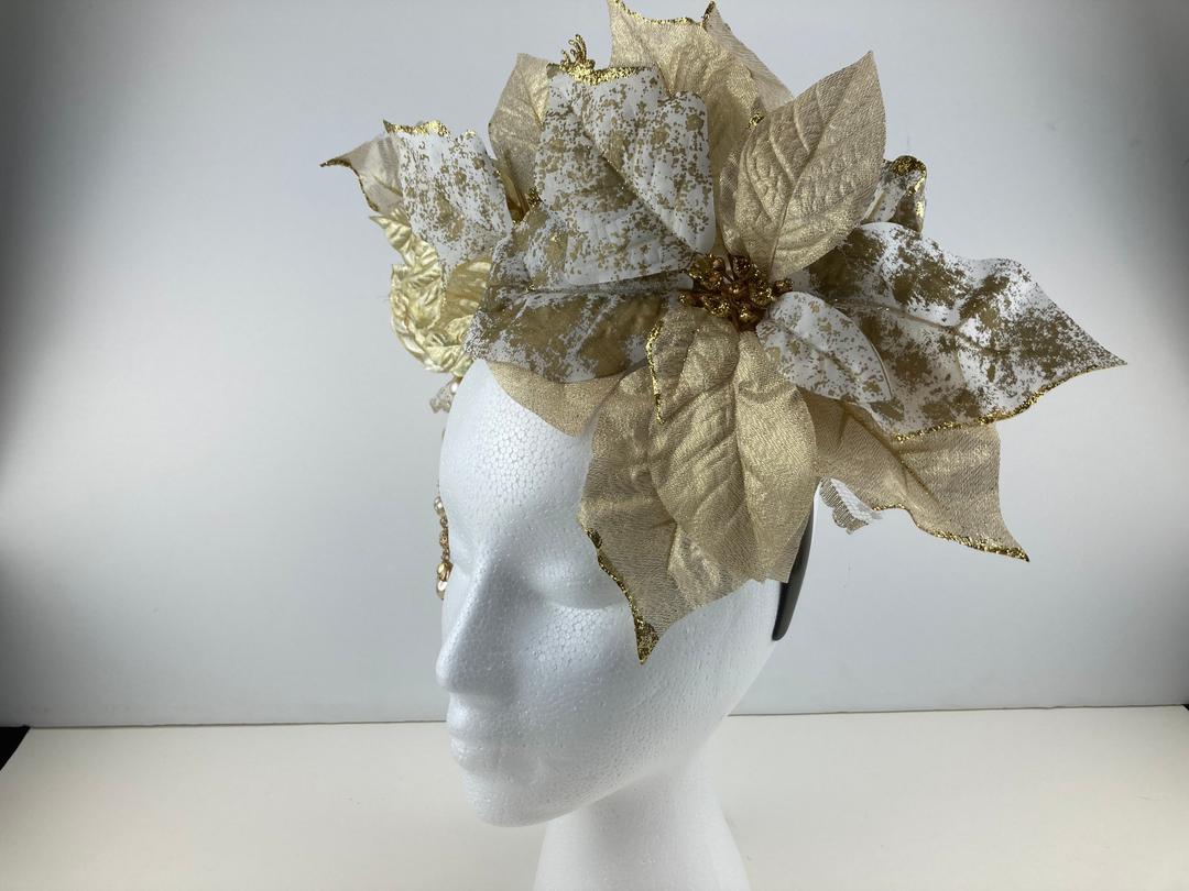 Gold, White and Sparkle Christmas Crown