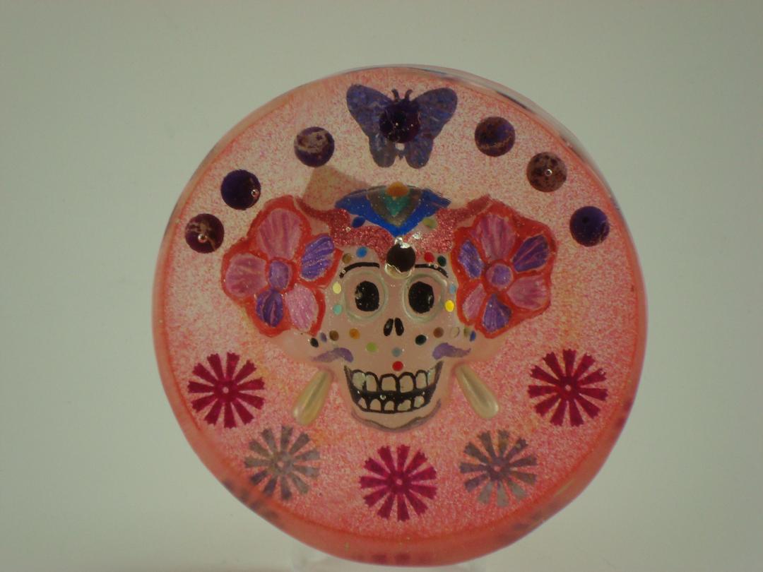 Pink Catrina with Purple Moons